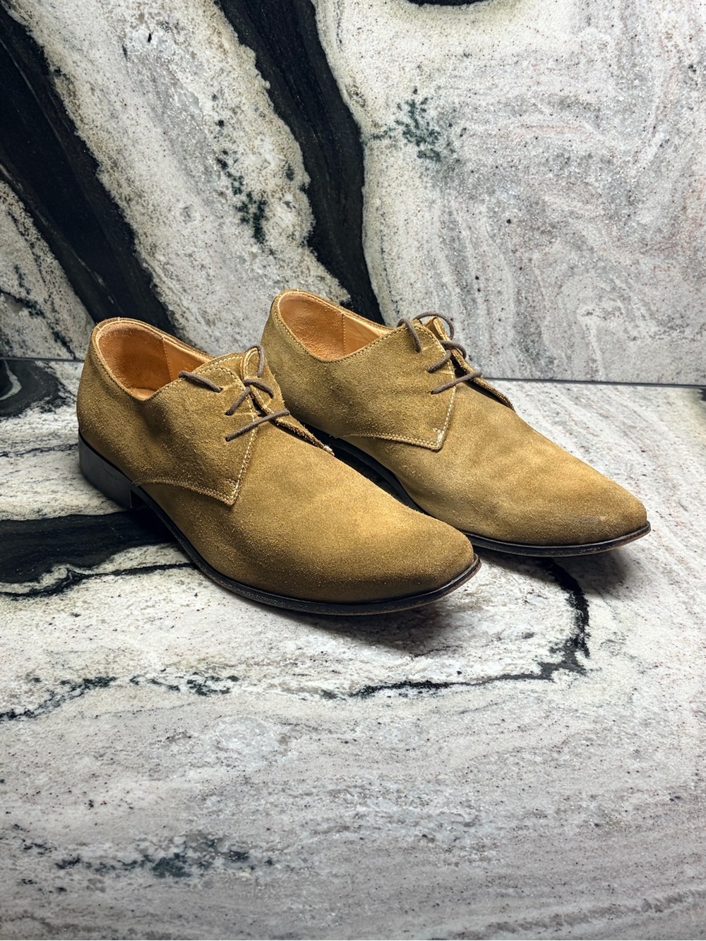 Saks Fifth Avenue Made in Italy Olive Green Suede Derby Shoes Men’s US 9.5